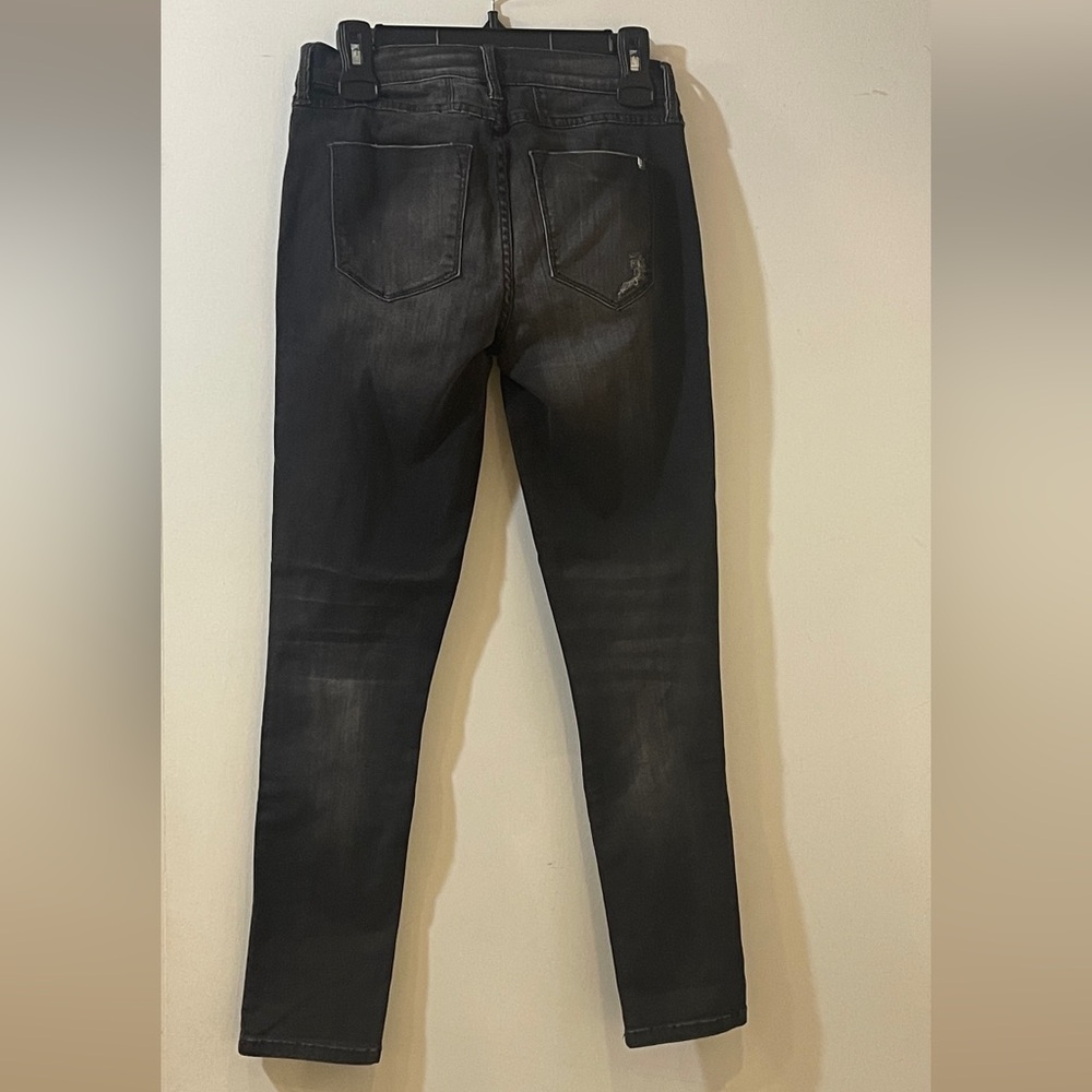 bebe Black Skinny Jeans with rhinestones - Picture 2 of 6